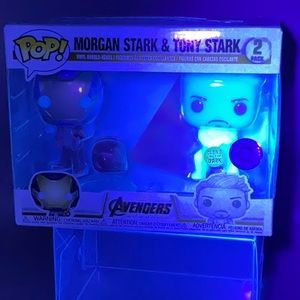 Morgan and Tony Stark Glow in the Dark 2 Pack Funko Pop Exclusive